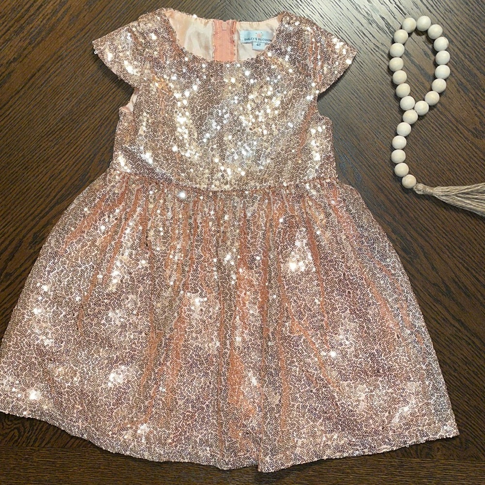 Sparkling Pink Sequin Kids Formal Dress